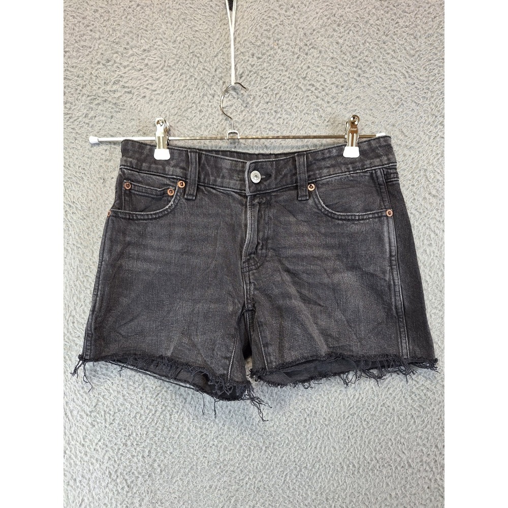 American Eagle Outfitters Cut Off Shorts Women 0 (Fits 29x5) Black Denim Stretch